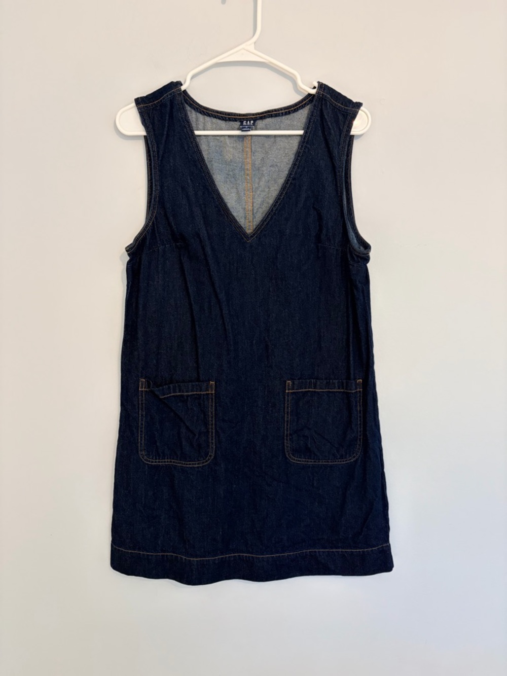 GAP Dark Denim V-Neck Dress - Picture 6 of 9